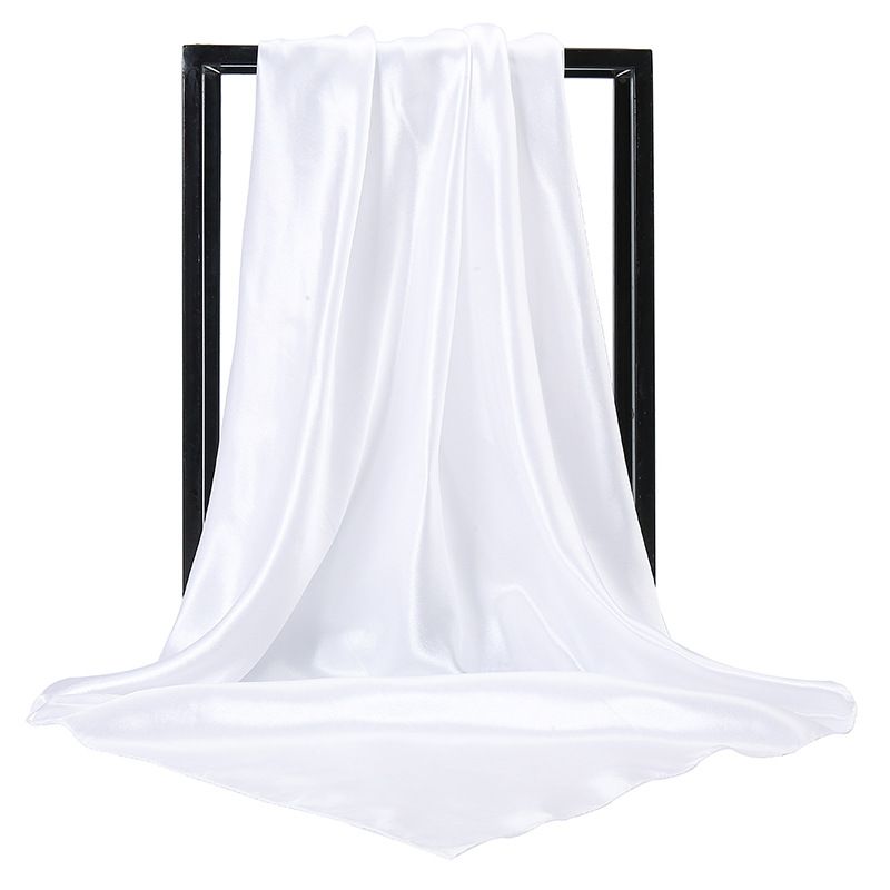 New Satin Women's Pure Color Headscarf Silk Solid Color 90 Satin Professional Stewardess Square Scarf Yw102_viptrois.com
