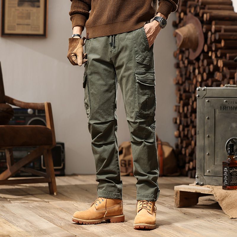 Men's Clothes Overalls Men's Autumn And Winter Outdoor Loose Bunched Feet Casual Pants Function Retro Long Pants_viptrois.com