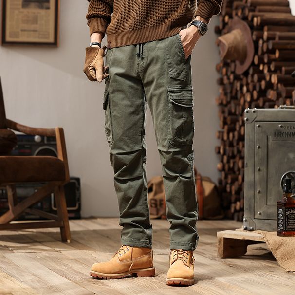 Men's Clothes Overalls Men's Autumn And Winter Outdoor Loose Bunched Feet Casual Pants Function Retro Long Pants_viptrois.com