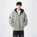 Double Zipper Heavy Cardigan Sweater Men's Trend Brand Loose Casual Hoodie Jacket Boys_viptrois.com