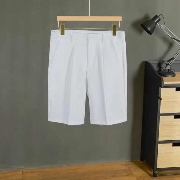 Men's Ice Silk Trousers Casual Suit Shorts Thin Loose Pants Trendy Outerwear Five Point Pants Summer Wear_viptrois.com