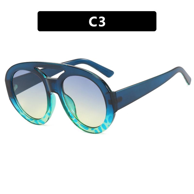 Women's Sunglasses Oversized Frame Toad Shaped Sunglasses Double Beam Double Beam Fashion Contrast Color Sunglasses Ins Net Celebrity Sunglasses_viptrois.com