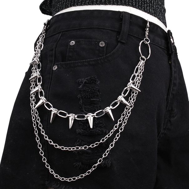 Hip-hop Punk Metal Rivets Stage Performance, Multi-layer Waist Chain Outfit, Jeans Accessories_viptrois.com