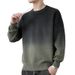 Men’s Gradient Round Neck Sweater – Thickened Loose Knit For Autumn & Winter (Blue/Dark Gray/Black, M-4XL)_viptrois.com