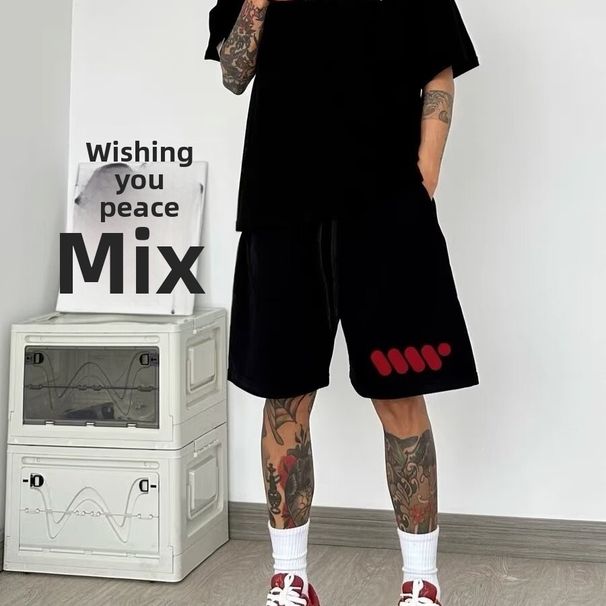 Men's Trendy Hip Hop Casual Shorts High Street Loose Fitting Five Point Pants American Style Summer New Hot Selling Clothing_viptrois.com