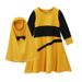 Kids' Clothing Spring and autumn girls long sleeved round neck dress + bow headscarf two piece children's clothing ins_viptrois.com