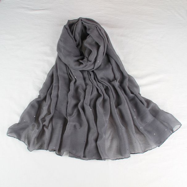 Gypsophila Sequin Solid Color For Women, Monochrome Shawl, Fashionable Versatile Breathable Thin Headscarf, Long Scarf_viptrois.com