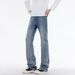Retro Blue Jeans For Men, Autumn Style, American High Street, Loose Straight Leg, Whiskering Texture, Washed, Versatile Trousers._viptrois.com