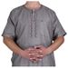 Men's Clothing Linen Short Sleeved Robe Large Size Exquisite Embroidery Multiple Colors Optional Arabic Men's Robe With Pockets And Buttons_viptrois.com