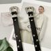 Retro carved head y2k star elements sparkling rivets genuine leather everyday versatile chic belt belt trouser belt trendy_viptrois.com