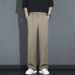 Men's High-Waisted Black Suit Pants Casual Clean Fit Stylish Sophisticated Loose Wide Leg Straight Leg Bottoms_viptrois.com
