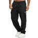 Men's Tactical Cargo Joggers Casual Streetwear With Adjustable Drawstring Waist, Multi-Pocket Utility Design Vintage Styling For Urban Exploration_viptrois.com
