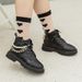 Child's shoes Girls' soft soled all-match single boots big kids student Internet celebrity ankle boots trend_viptrois.com