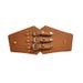 Three Piece Buckle Seal With Shirt Decoration Down Jacket Elastic Rivet Waist Wide Women's Belt_viptrois.com