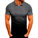 2023 Men's Fashion Casual Sports T-Shirt European And American Summer Turn-down Collar 3D Gradient Short Sleeve_viptrois.com