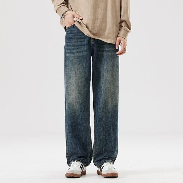 Lyocell Sky Jeans For Men Spring/Summer Thin, Loose, Straight, Large, Ice Silk Drop, Wide Legs, Long Pants Trendy_viptrois.com
