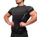 Men's Clothing Men's Short Sleeve GYM Sports Fitness Running Training Suit Stretch Fashion Printed Round Neck T Shirt_viptrois.com
