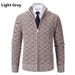 Men’s Fleece-Lined Stand Collar Knit Cardigan – Slim Fit Zip-Up Sweater For Winter (Sizes M-3XL)_viptrois.com