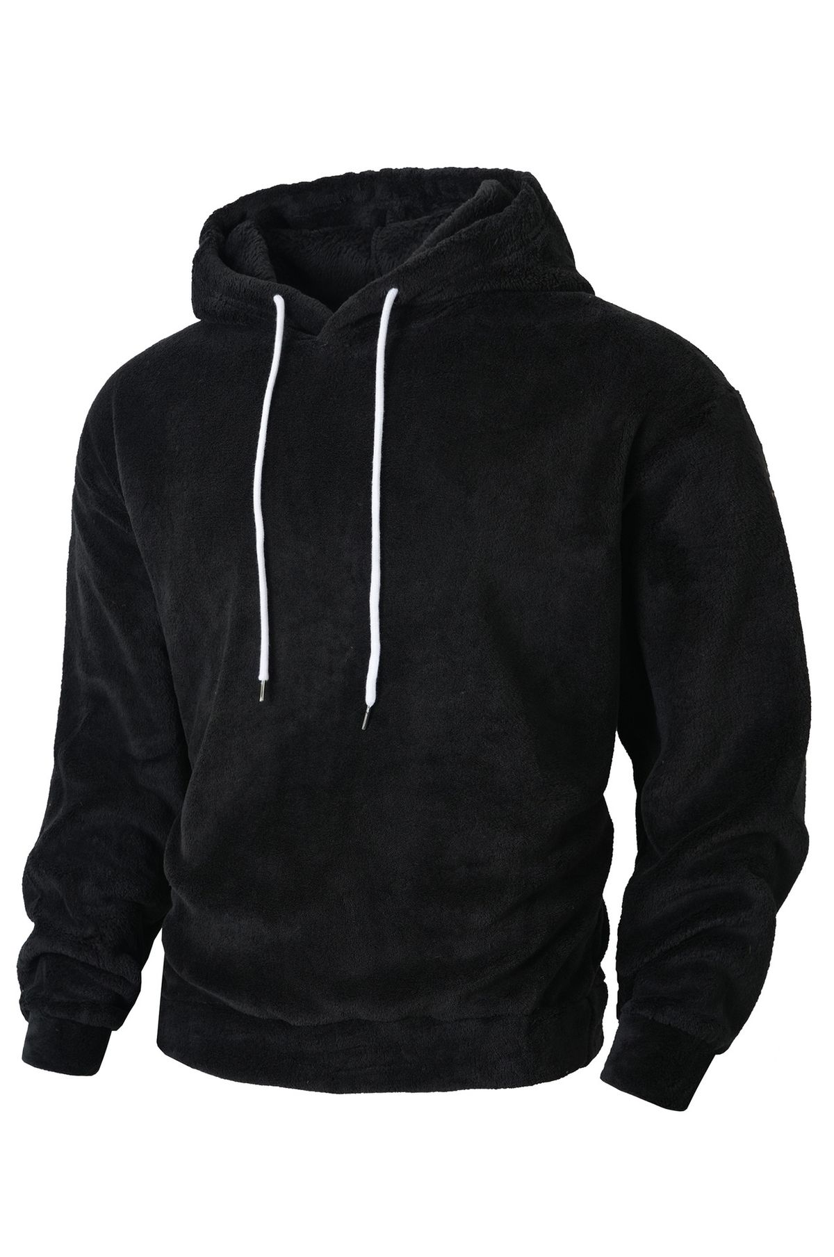 Men's Fleece-Lined Hooded Sweatshirt - Oversized Pullover Hoodie (Grey/Tan/Black, S-2XL)_viptrois.com