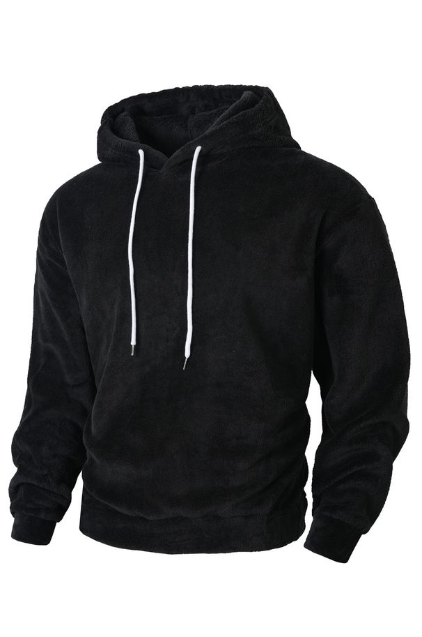 Men's Fleece-Lined Hooded Sweatshirt - Oversized Pullover Hoodie (Grey/Tan/Black, S-2XL)_viptrois.com
