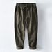 Men's Clothing Fresh Drawstring Elastic Waist Ramie Casual Pants Men's Loose Youth Cotton And Linen Long Pants_viptrois.com