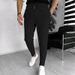 Men's Waffle Knit Jogger Pants - Breathable Cotton Blend Drawstring Casual Trousers For Gym & Streetwear (Black/White/Grey/Khaki/Navy, S-XXL)_viptrois.com