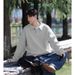 Solid Color Lapel Sweater Men's Loose Casual Base Line Sweater Knitted Sweater_viptrois.com