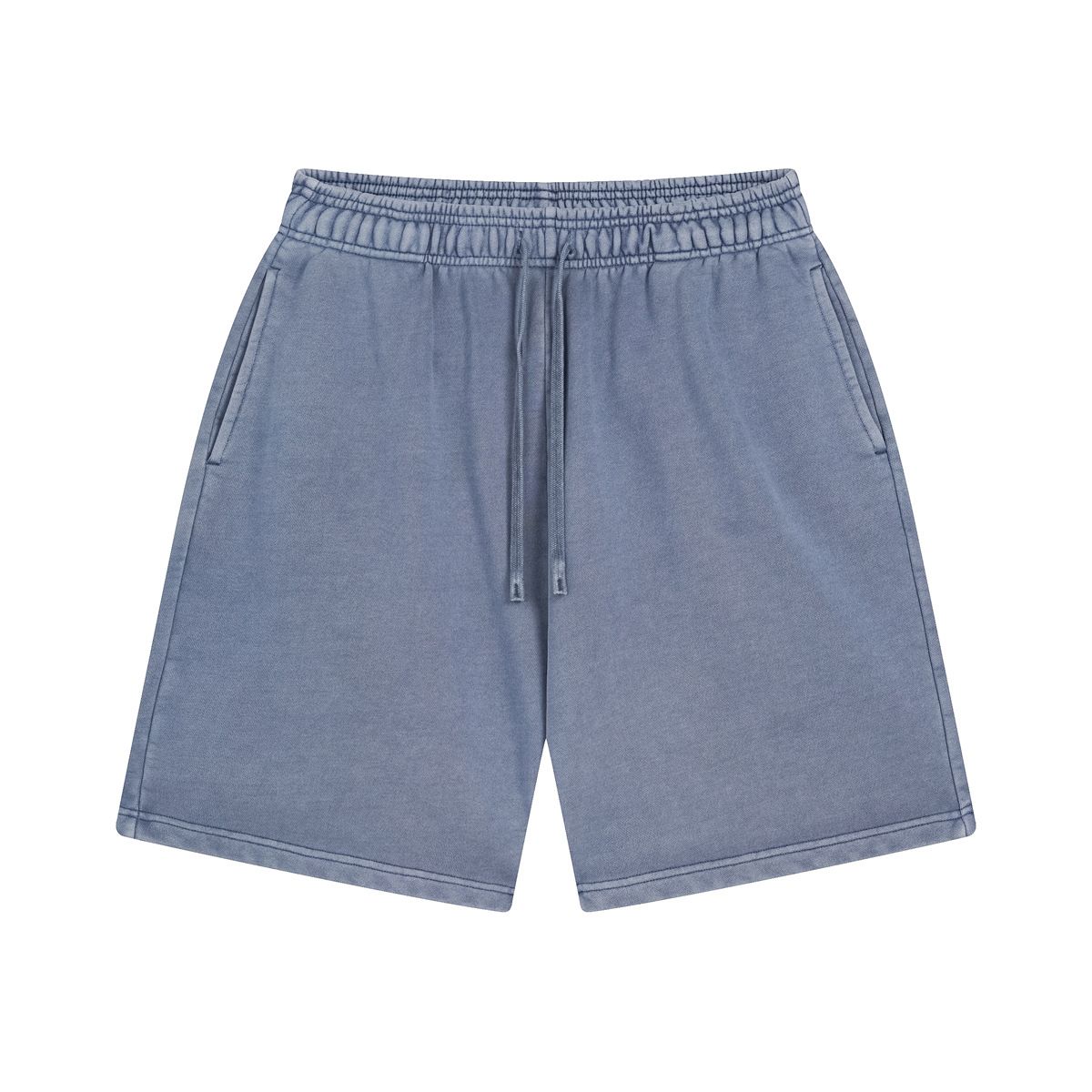 Men's Clothing Vintage Washed 420GSM Heavyweight Cotton Shorts – American High Street Style, Relaxed Fit, Distressed Casual Basics (S-XXL)_viptrois.com