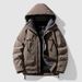 Pure Winter Workwear Jacket Men Short Casual Trendy Brand Windbreaker Coat White Duck Down Thickened Hooded Clothing_viptrois.com