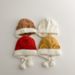 Baby hat Autumn and winter cute super cute Mosaic color ins warm baby sleeve hat children's ear protection hat_viptrois.com