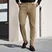 Men's Slim Fit Cropped Dress Pants Business Casual Solid Color Elastic Long Trousers_viptrois.com