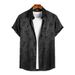 Men's Printed Shirt, Regular Fit Casual Soft And Comfortable Front Button Short Sleeve Shirt Top_viptrois.com