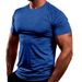 2024 Cross-Border Trade Solid Color European And American Men's Crew Neck Shirt Summer Quick-Dry Breathable Casual_viptrois.com