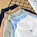 Men's Clothing Short Sleeved Thin Ice Silk Free Ironing Wrinkle Texture Casual Loose Cardigan White Shirt_viptrois.com