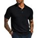 Men's Clothing Men's Casual Knitted Shirt Summer Tops Short Sleeved Lapel Hollow Men's Clothing_viptrois.com