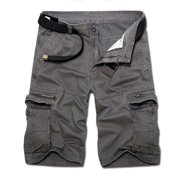 Large Quantity Discount, Personalized Multi Pocket Pure Cotton Washed Workwear, Men's Cropped Pants_viptrois.com