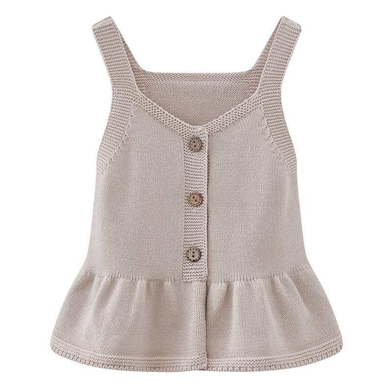 2025 Korean Version Children's Wool Pure Cotton Suspender Vest Dress Spring And Autumn Girls Knitted Vest Sweater Cardigan_viptrois.com