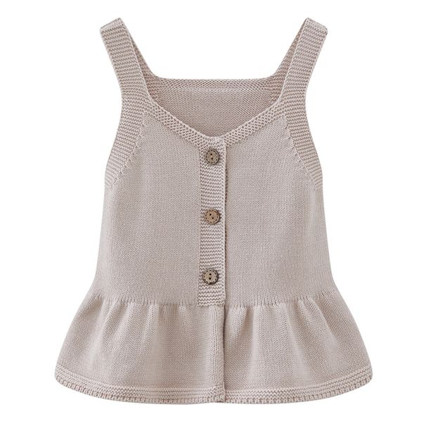 2025 Korean Version Children's Wool Pure Cotton Suspender Vest Dress Spring And Autumn Girls Knitted Vest Sweater Cardigan_viptrois.com
