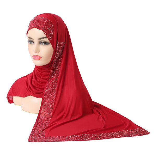 Ice Silk Hot Mineral Ash Diamond Scarf Cap Directly Pulling Head Style Headband H287_viptrois.com