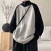 Loom Arctic Velvet Color-Block Cardigan Men, Heavyweight Turtleneck Sweater Autumn And Winter, Korean Style Loose Knitted_viptrois.com
