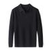 V Collar Sheep Sweater Men's Korean Version Medium Knitted Bottoming Top Loose Polo Top Men's Clothing_viptrois.com