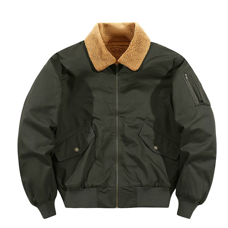 Men's Clothing Supply Of New Winter Plus Velvet Jackets For Men American Style Jackets Plus Velvet Warm Pure Cotton Washed Jackets For Men_viptrois.com