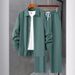Men's Clothing new men's long sleeved cardigan lapel shirt suit men's fashion trend_viptrois.com