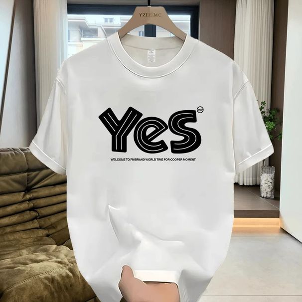 Men's Clothing Summer Heavyweight Pure Cotton Handsome Youth Short Sleeved T Shirt For Men And Women Trendy Street Loose Tops All Match Ins_viptrois.com