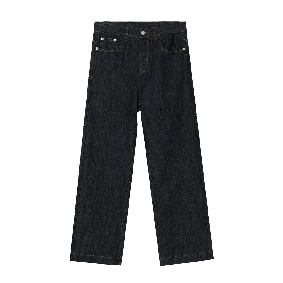Original Color Jeans Korean Style Versatile Loose Slim Drape Straight Trousers Unisex_viptrois.com