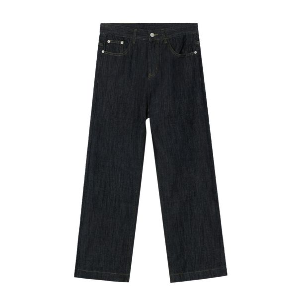 Original Color Jeans Korean Style Versatile Loose Slim Drape Straight Trousers Unisex_viptrois.com