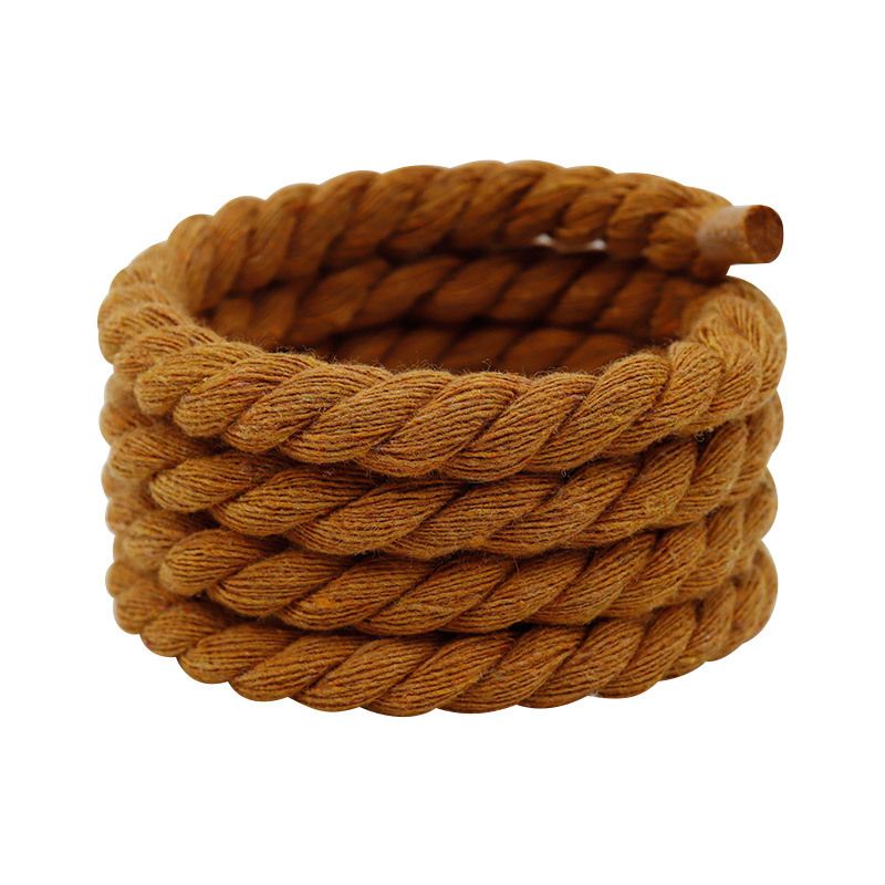 Shoelaces Gold 8mm Hand Woven Accessories Diy Three Strand Cotton Rope Color Bold Pure Cotton Twist Decoration_viptrois.com