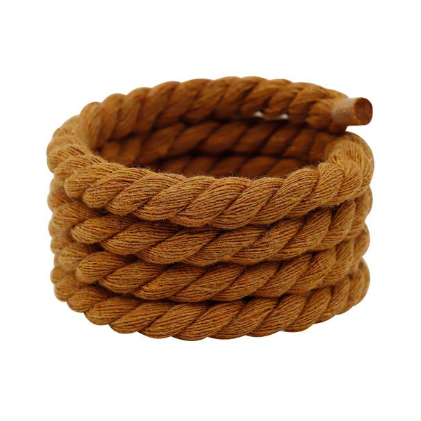 Shoelaces Gold 8mm Hand Woven Accessories Diy Three Strand Cotton Rope Color Bold Pure Cotton Twist Decoration_viptrois.com