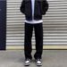 High Street Black Jeans For Men Loose Fit Versatile White Wide-Leg Retro Slimming Straight Casual Long Pants_viptrois.com