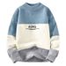 Autumn And Winter Semi High Neck Sweater Men's Warm Knitted Sweater Letter Jacquard Sweater_viptrois.com